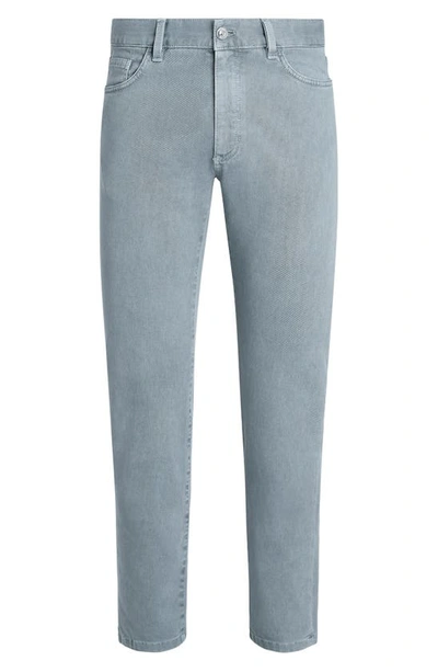 Shop Zegna Garment Dyed City Fit Jeans In Glacier Blue