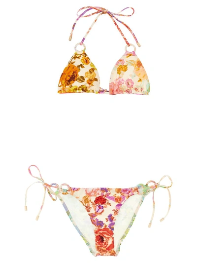 Shop Zimmermann 'raymond Ring Tie' Bikini In Multicolor