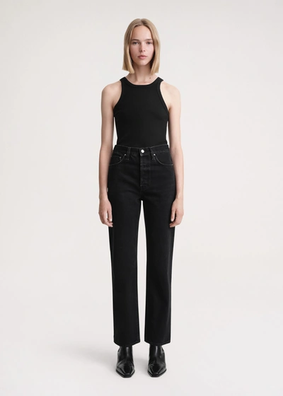 Totême Classic Cut Denim Full Length Faded Black In Faded Black