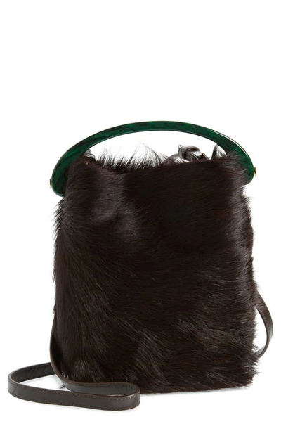 Shop Dries Van Noten Genuine Calf Hair Top Handle Bag In Auber 357
