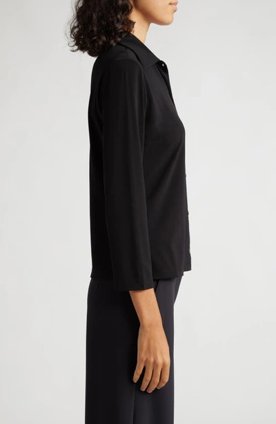 Vince Long Sleeve Button-up Shirt In Black