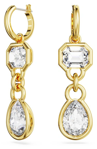 Shop Swarovski Dextera Crystal Drop Earrings In Gold