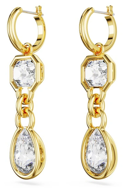Shop Swarovski Dextera Crystal Drop Earrings In Gold