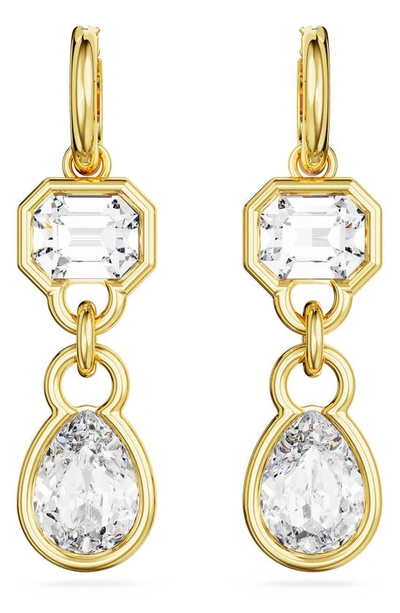 Shop Swarovski Dextera Crystal Drop Earrings In Gold