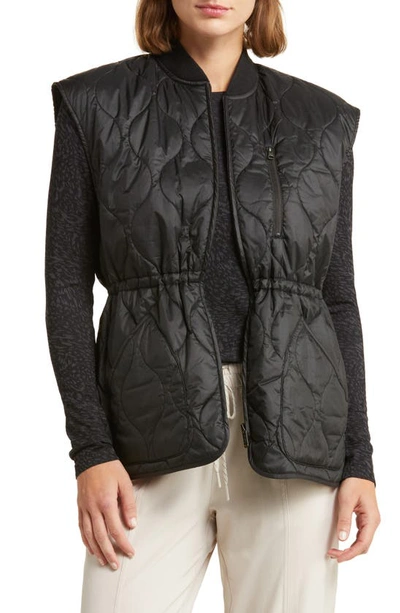 Shop Zella Quilted Insulated Vest In Black