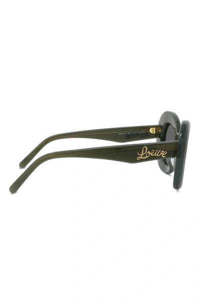 Shop Loewe Curvy 47mm Butterfly Sunglasses In Shiny Dark Green / Smoke