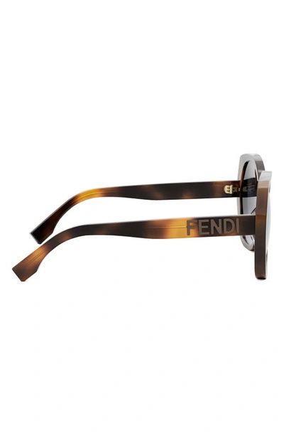 Shop Fendi The  Lettering 57mm Gradient Butterfly Sunglasses In Blonde Havana / Gradient Smoke