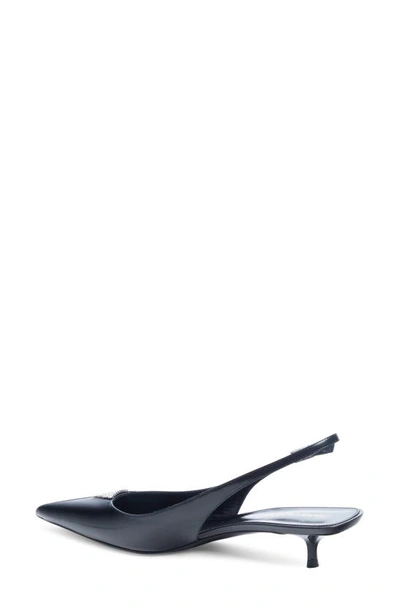Shop Saint Laurent Cherish Kitten Heel Slingback Pump In Black
