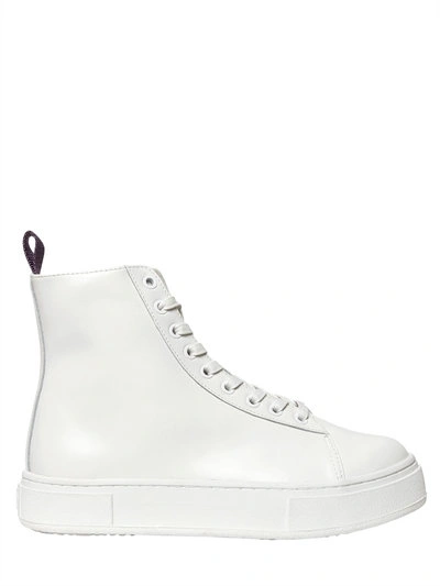 Shop Eytys Kibo Polished Leather High Top Sneakers, White