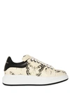 Alexander Mcqueen 45mm Butterfly Printed Leather Sneakers, Cream In Cream