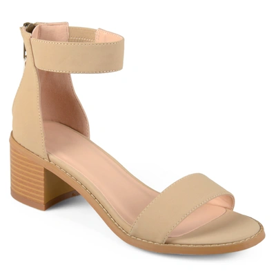 Journee Collection Percy Open Toe Heeled Sandal In Brown