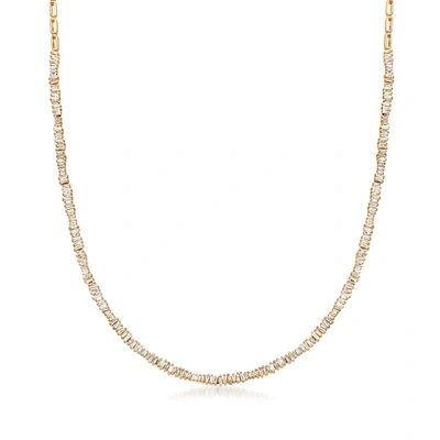 Ross-simons Diamond Tapered Baguette Necklace In 14kt Yellow Gold In Gold