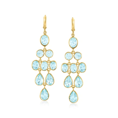 Ross-simons Sky Blue Topaz Chandelier Earrings In 18kt Gold Over Sterling In Blue