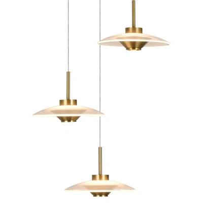 Vonn Lighting Verona Vap2313bl 16" 3-light Integrated Led Pendant Lighting Height Adjustable Black Chandelier With