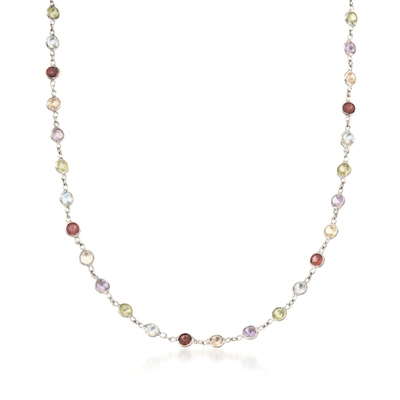 Ross-simons Multi-stone Necklace In Sterling Silver In Multi