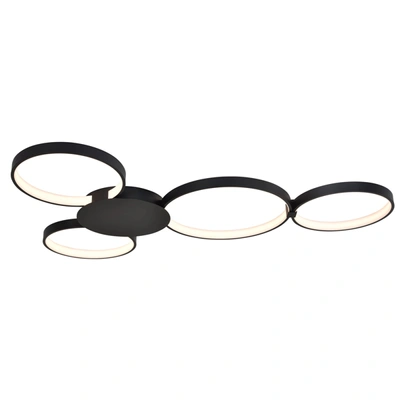 Vonn Lighting Capella Vmcf41500bl 43" Integrated Led Ceiling Lighting Modern Multi-ring Semi Flush In Black