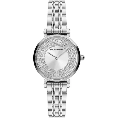 Shop Emporio Armani Steel Quartz Women's Watch In Silver