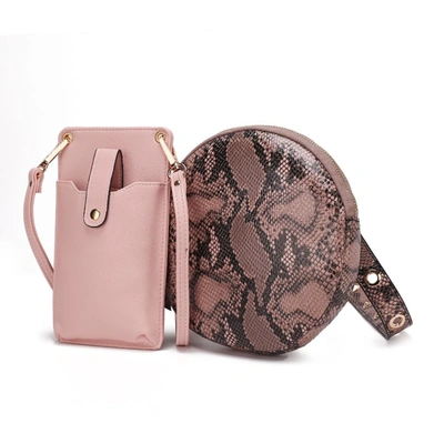 Shop Mkf Collection By Mia K Hailey Smartphone Convertible Crossbody Bag - 2 Pcs Set In Pink