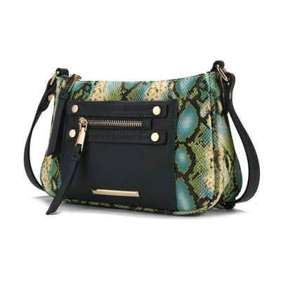 Shop Mkf Collection By Mia K Essie Snake Embossed Vegan Leather Crossbody In Green