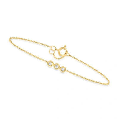 Canaria Fine Jewelry Canaria Bezel-set Diamond Trio Bracelet In 10kt Yellow Gold In Silver