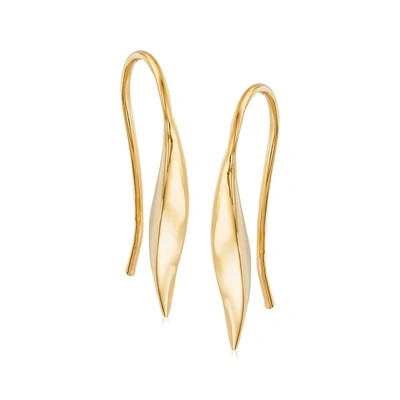 Ross-simons Italian 14kt Yellow Gold Curved Drop Earrings In Yellow