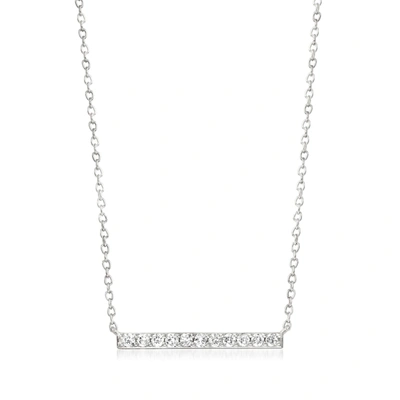 Rs Pure Ross-simons Diamond Bar Necklace In Sterling Silver In Silver