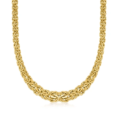 Ross-simons 14kt Yellow Gold Graduated Byzantine Necklace In Gold