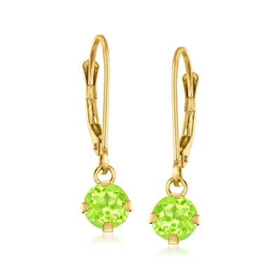 Shop Canaria Fine Jewelry Canaria Peridot Drop Earrings In 10kt Yellow Gold In Green