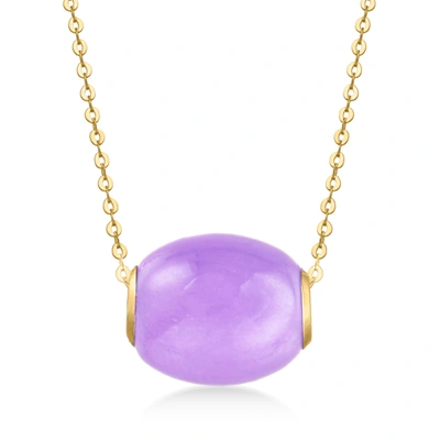 Shop Canaria Fine Jewelry Canaria Lavender Jade Bead Necklace In 10kt Yellow Gold In Purple
