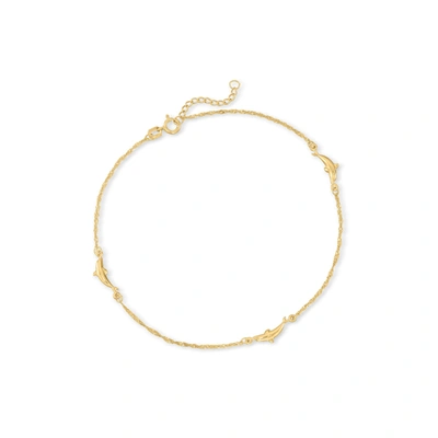 Shop Ross-simons 14kt Yellow Gold Dolphin Anklet