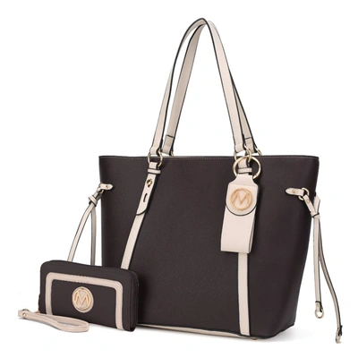 Shop Mkf Collection By Mia K Kioea Tote With Wallet & Detachable Key-ring Set In Black