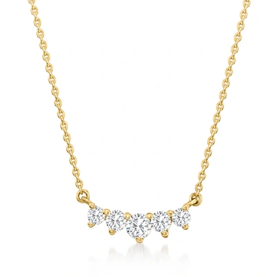 Shop Rs Pure Ross-simons Diamond 5-stone Necklace In 14kt Yellow Gold