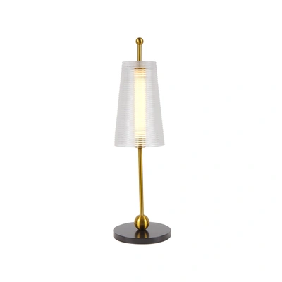 Vonn Lighting Toscana Vat6101ab 20" Height Integrated Led Table Lamp With Glass Shade In Antique Brass