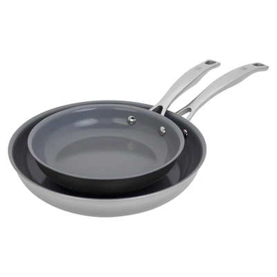 Shop Henckels Clad H3 2-pc Stainless Steel Ceramic Nonstick 8-in & 10-in Fry Pan Set