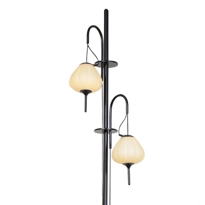 Shop Vonn Lighting Lecce Vaf5222bl 70" Height Integrated Led Floor Lamp With Glass Shades In Black