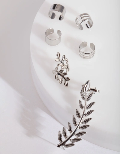 Lovisa Rhodium Leaf Ear Stack In Silver