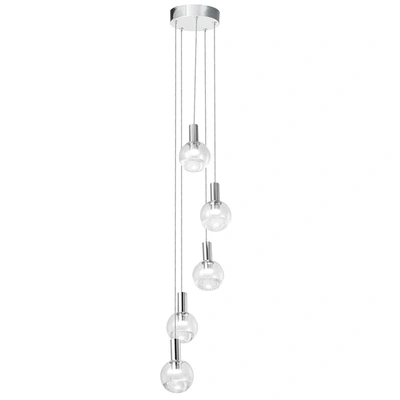 Shop Vonn Lighting Sienna Vac3185ch 5-light Integrated Led Chandelier Lighting Fixture With Globe Shades, Polished Chro