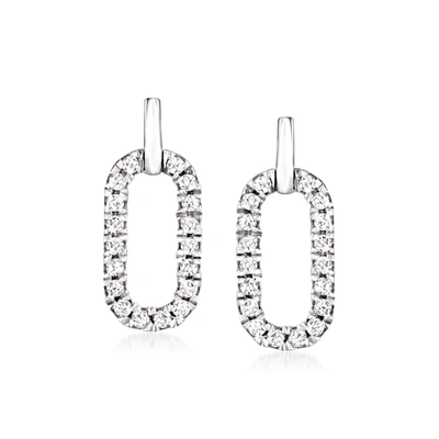 Rs Pure By Ross-simons Diamond Paper Clip Link Earrings In Sterling Silver In Silver