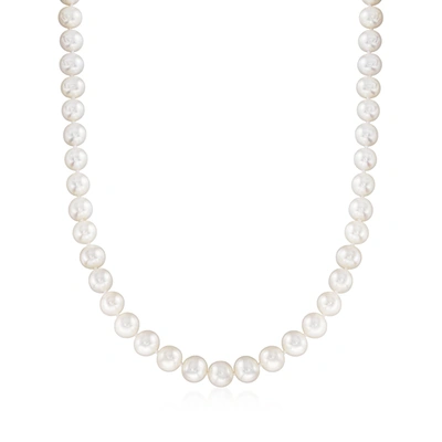 Shop Ross-simons 10-11mm Cultured Pearl Necklace With 14kt Yellow Gold