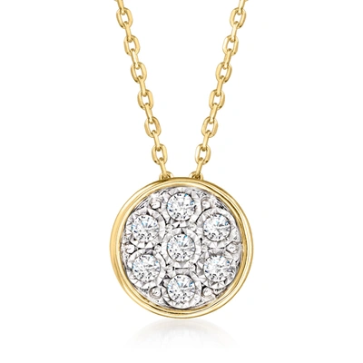 Shop Canaria Fine Jewelry Canaria Diamond Cluster Necklace In 10kt Yellow Gold In White