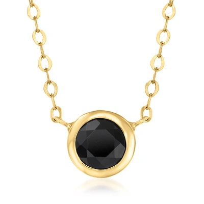 Shop Canaria Fine Jewelry Canaria Bezel-set Black Onyx Necklace In 10kt Yellow Gold