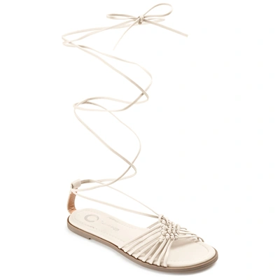 Journee Collection Womens Jess Strap Sandals In White