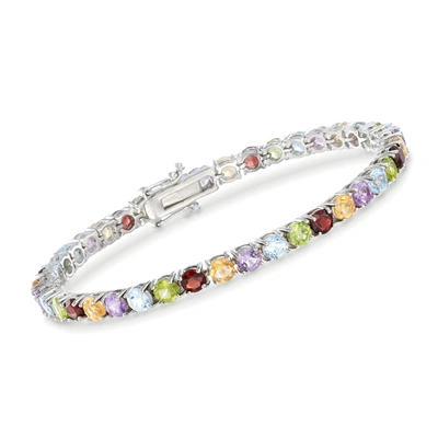 Ross-simons Multi-gem Tennis Bracelet In Sterling Silver In Multi