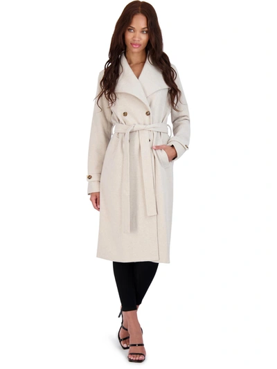 Shop Avec Les Filles Womens Faux Wool Belted Wrap Coat In Brown