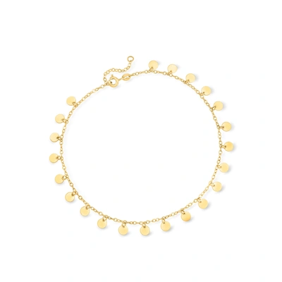 Shop Ross-simons Italian 14kt Yellow Gold Circle-station Anklet