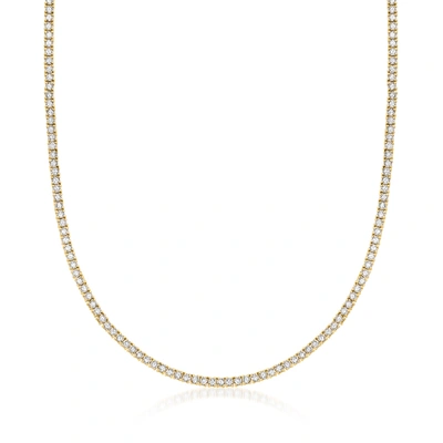Shop Ross-simons Diamond Tennis Necklace In 18kt Gold Over Sterling In Multi