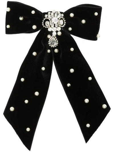 Jennifer Behr Penelope Bow Barrette In Black In Black