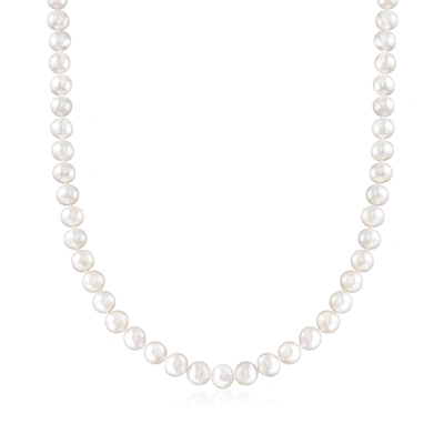 Shop Ross-simons 7-8mm Cultured Pearl Necklace With Sterling Silver Magnetic Clasp In Multi