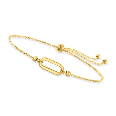 Shop Canaria Fine Jewelry Canaria 10kt Yellow Gold Paper Clip Link Center Bolo Bracelet