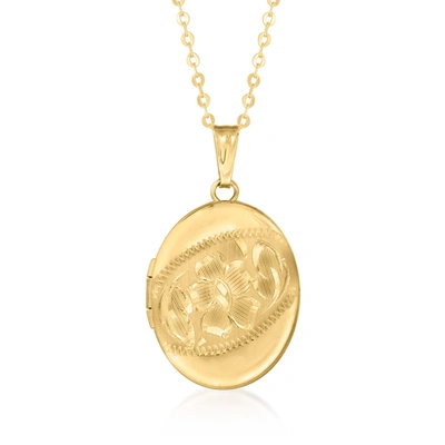 Shop Canaria Fine Jewelry Canaria 10kt Yellow Gold Floral Oval Locket Necklace